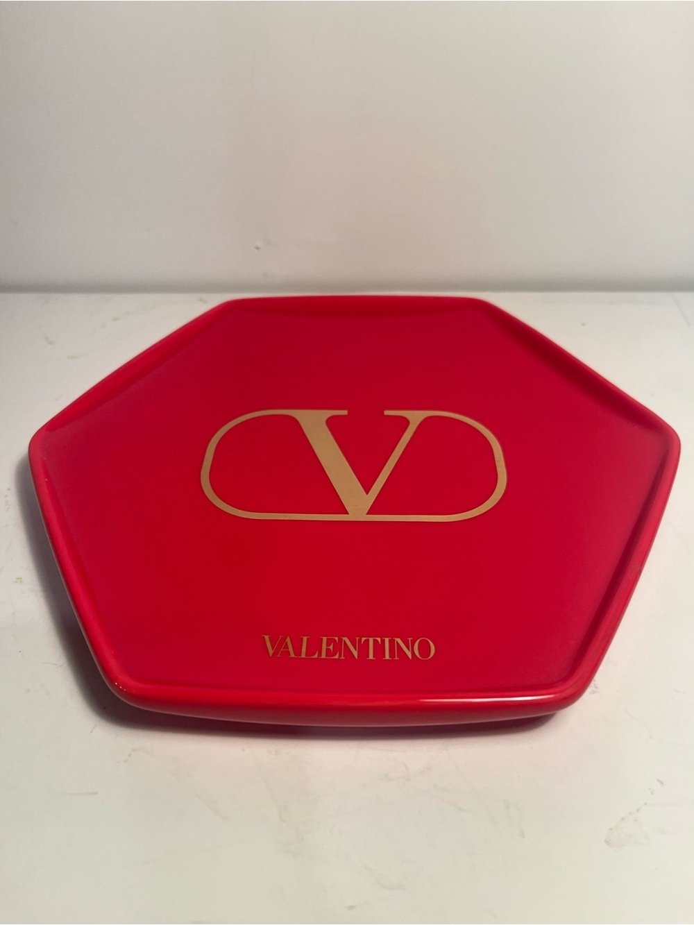 Valentino Red V Logo Hexagonal Tray 💋💋